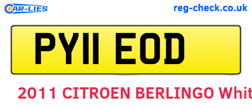 PY11EOD are the vehicle registration plates.