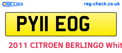 PY11EOG are the vehicle registration plates.