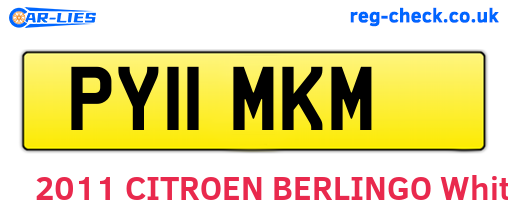PY11MKM are the vehicle registration plates.