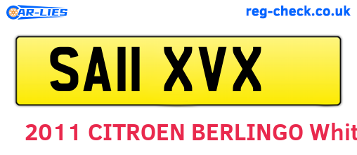 SA11XVX are the vehicle registration plates.