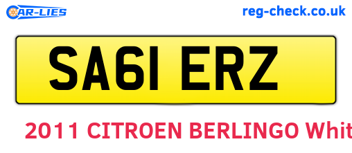 SA61ERZ are the vehicle registration plates.