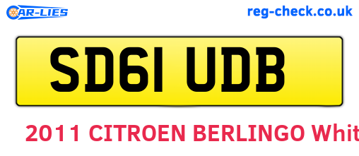 SD61UDB are the vehicle registration plates.