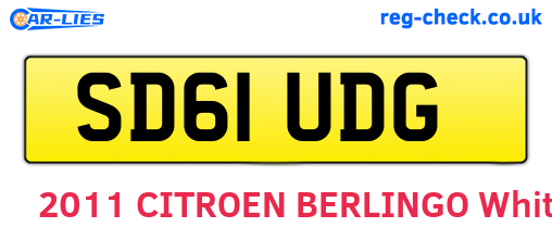 SD61UDG are the vehicle registration plates.