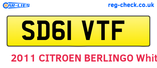 SD61VTF are the vehicle registration plates.