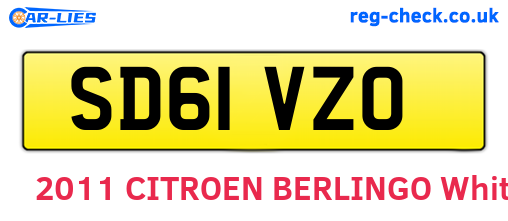 SD61VZO are the vehicle registration plates.