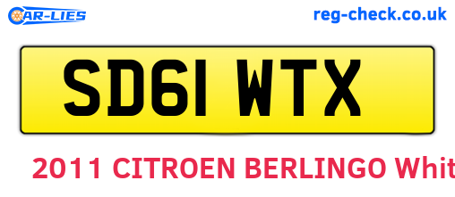 SD61WTX are the vehicle registration plates.