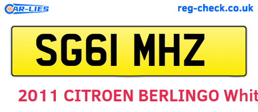 SG61MHZ are the vehicle registration plates.