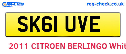 SK61UVE are the vehicle registration plates.