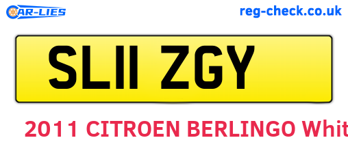 SL11ZGY are the vehicle registration plates.