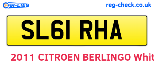 SL61RHA are the vehicle registration plates.