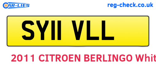 SY11VLL are the vehicle registration plates.