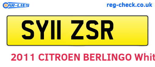 SY11ZSR are the vehicle registration plates.