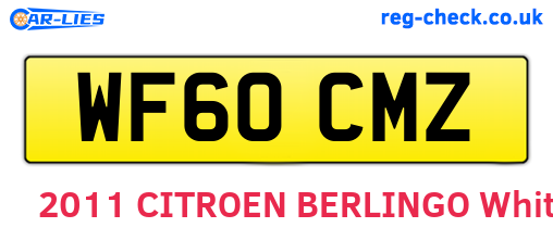 WF60CMZ are the vehicle registration plates.