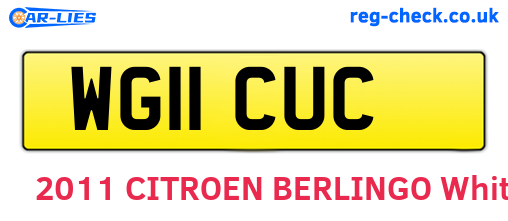 WG11CUC are the vehicle registration plates.