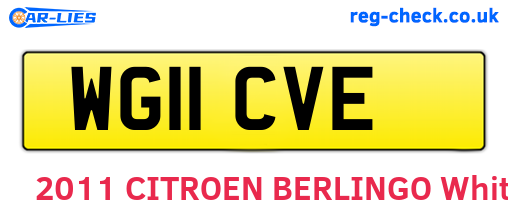 WG11CVE are the vehicle registration plates.