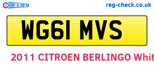 WG61MVS are the vehicle registration plates.