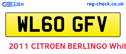 WL60GFV are the vehicle registration plates.