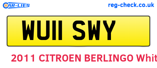 WU11SWY are the vehicle registration plates.