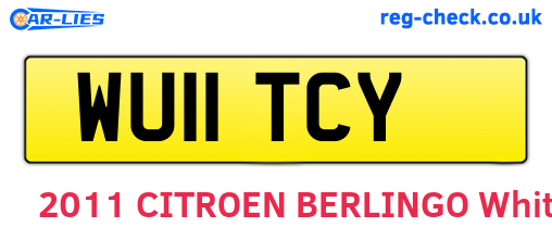 WU11TCY are the vehicle registration plates.
