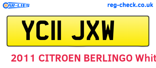 YC11JXW are the vehicle registration plates.