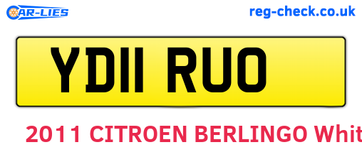 YD11RUO are the vehicle registration plates.