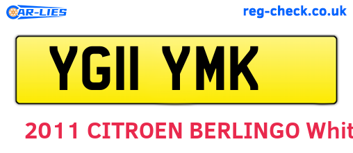 YG11YMK are the vehicle registration plates.