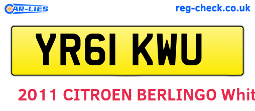 YR61KWU are the vehicle registration plates.