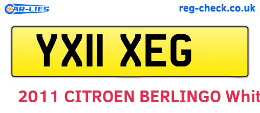 YX11XEG are the vehicle registration plates.