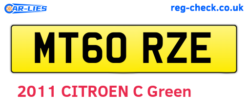 MT60RZE are the vehicle registration plates.