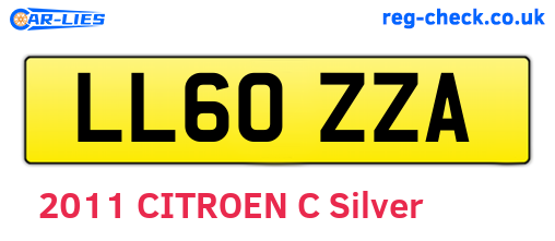LL60ZZA are the vehicle registration plates.