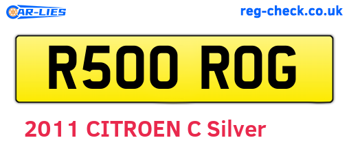 R500ROG are the vehicle registration plates.