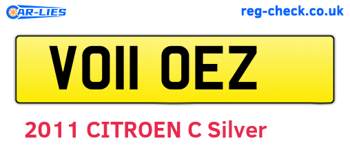 VO11OEZ are the vehicle registration plates.