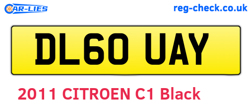 DL60UAY are the vehicle registration plates.