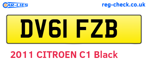 DV61FZB are the vehicle registration plates.