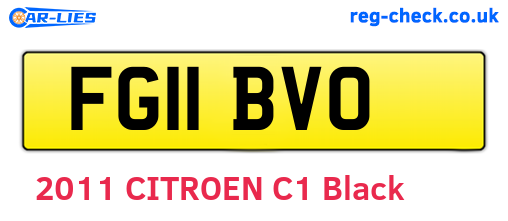 FG11BVO are the vehicle registration plates.