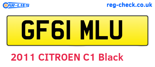GF61MLU are the vehicle registration plates.