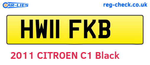 HW11FKB are the vehicle registration plates.