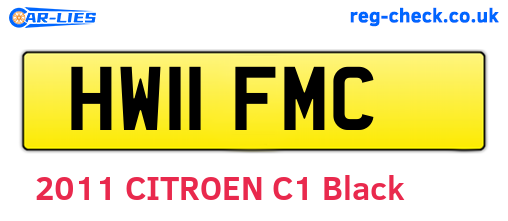 HW11FMC are the vehicle registration plates.