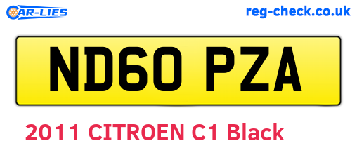 ND60PZA are the vehicle registration plates.