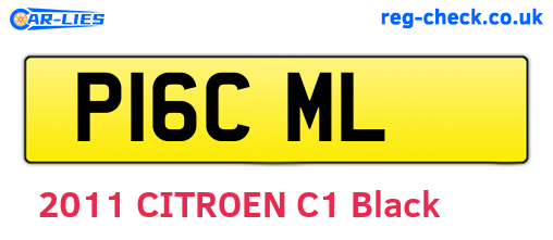 P16CML are the vehicle registration plates.