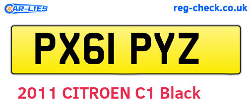 PX61PYZ are the vehicle registration plates.