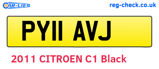 PY11AVJ are the vehicle registration plates.