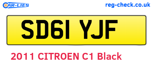 SD61YJF are the vehicle registration plates.