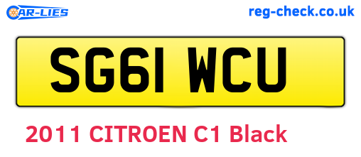 SG61WCU are the vehicle registration plates.