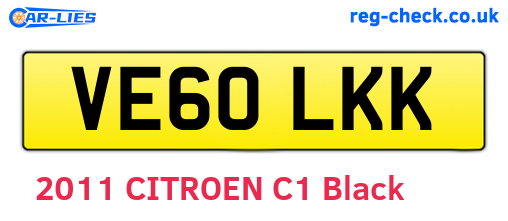 VE60LKK are the vehicle registration plates.