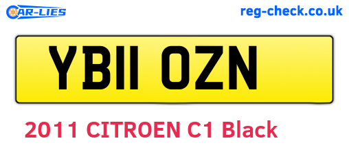 YB11OZN are the vehicle registration plates.