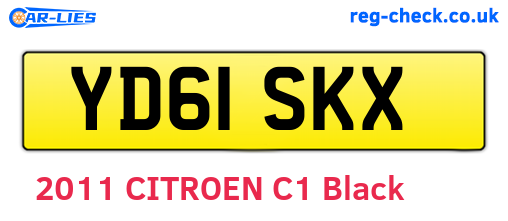 YD61SKX are the vehicle registration plates.