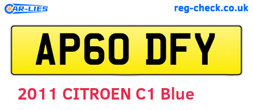 AP60DFY are the vehicle registration plates.