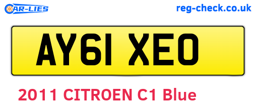 AY61XEO are the vehicle registration plates.