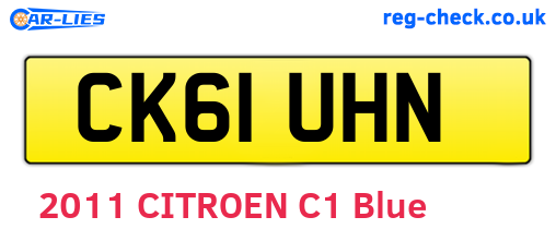 CK61UHN are the vehicle registration plates.